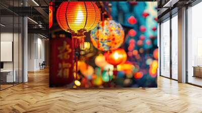 Chinese new year lantern wallpaper Wall mural