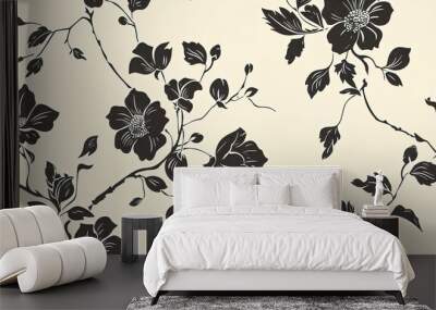 flower silhouette wallpaper Wall mural