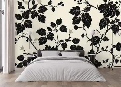 flower silhouette wallpaper Wall mural