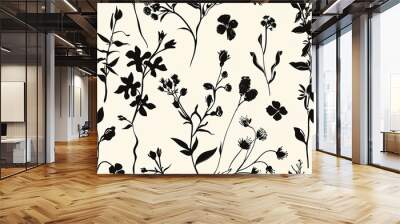 flower silhouette wallpaper Wall mural