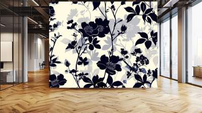 flower silhouette wallpaper Wall mural