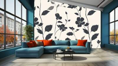 flower silhouette wallpaper Wall mural