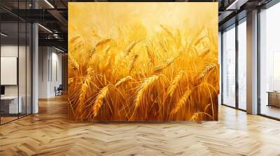 golden wheat field wallpaper Wall mural