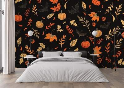 Halloween style pattern wallpaper Wall mural