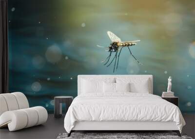 Mosquito by the water close up Wall mural