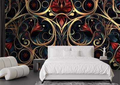 nouveau floral pattern wallpaper Wall mural