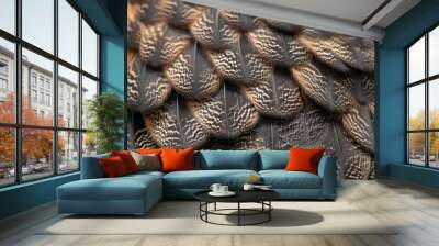 Owl feather pattern wallpaper Wall mural