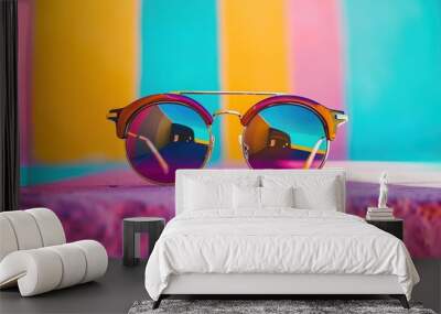 Retro sunglasses wallpaper Wall mural