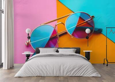 Retro sunglasses wallpaper Wall mural