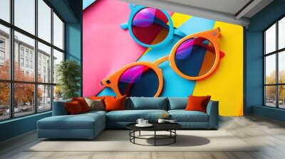 Retro sunglasses wallpaper Wall mural