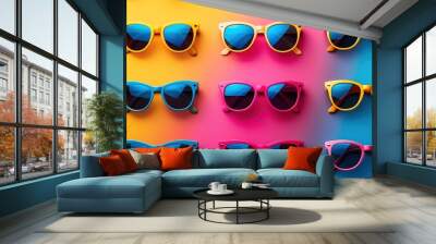 Retro sunglasses wallpaper Wall mural