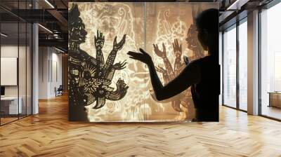 shadow puppet performance wallpaper Wall mural