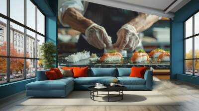 Sushi making japanese Wall mural