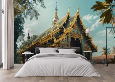 Thailand temple wallpaper Wall mural