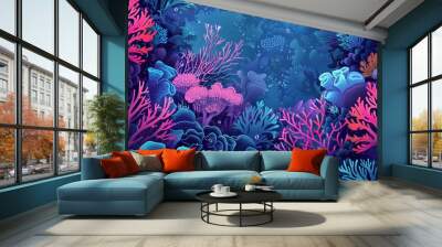 underwater coral pattern wallpaper Wall mural