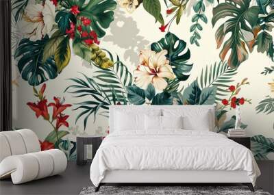 vintage floral pattern wallpaper Wall mural