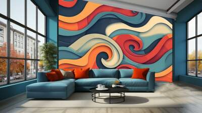 Wave pattern wallpaper Wall mural