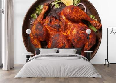 Top view of Tandoori Chicken Marinated chicken cooked Wall mural