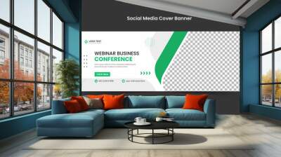 Marketing Agency and Webinar business conference social media cover banner template or web banner template Wall mural