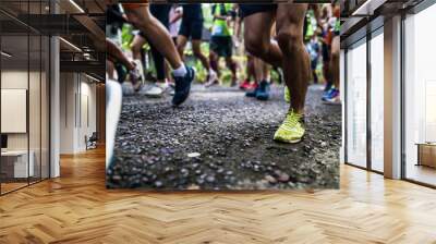 Starting running feet of runners Wall mural