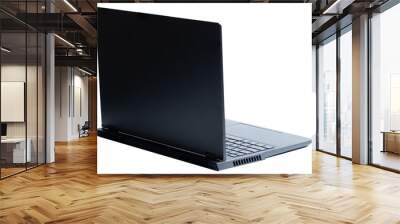 Back isometric view of black open laptop Wall mural