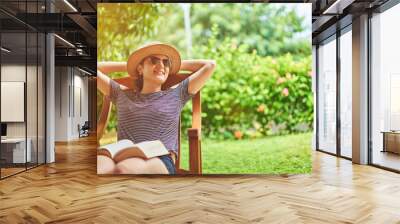 Happy young woman  Wall mural