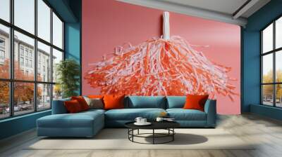 Orange and white color pom pom Wall mural