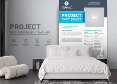 Project Fact Sheet template design Wall mural