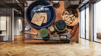 Civil War Era table set with food and nuts  Wall mural