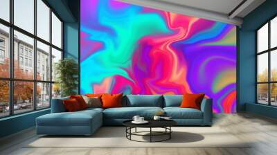 Colorful rainbow abstract vibrant liquid background texture	 Wall mural