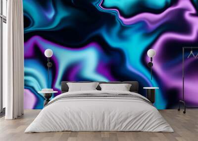 Luxury blue and purple marble texture liquid fluid abstract	 Wall mural