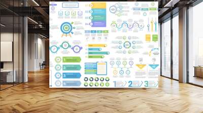 Big collection of various infographic templates, vector eps10 illustration Wall mural