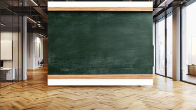 Blank horizontal green school chalkboard isolated on transparent background Wall mural