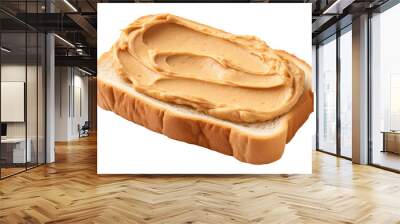 Bread with peanut butter isolated on transparent background Wall mural