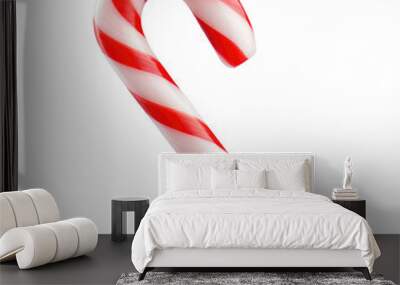 Christmas candy cane stick isolated on transparent background Wall mural