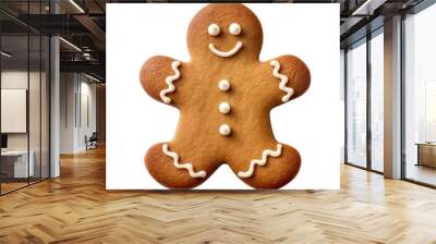 Christmas gingerbread man cookie isolated on transparent background Wall mural