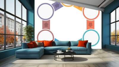 Circle infographics template with six elements Wall mural