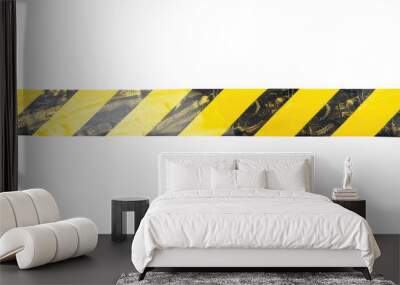 Construction ribbon isolated on transparent background Wall mural