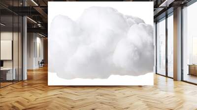 Fluffy white cloud isolated on transparent background Wall mural