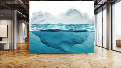 Iceberg isolated on transparent background Wall mural