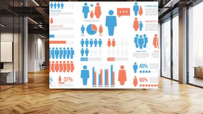 People infographics for reports and presentations Wall mural