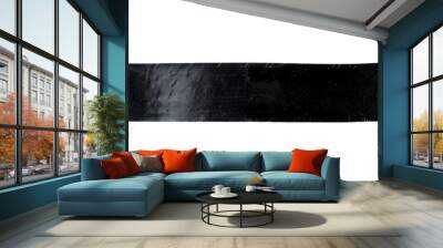 Piece of black adhesive tape isolated on transparent background Wall mural