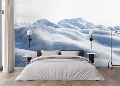 Winter snow landscape isolated on transparent background Wall mural