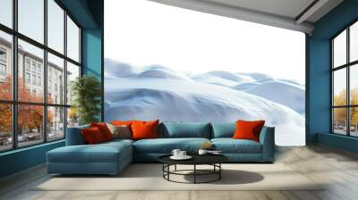 Winter snow landscape isolated on transparent background Wall mural