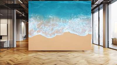 beautiful sandy beach and soft blue ocean wave Wall mural