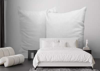 White blank two pillows mockup on isolated background Wall mural