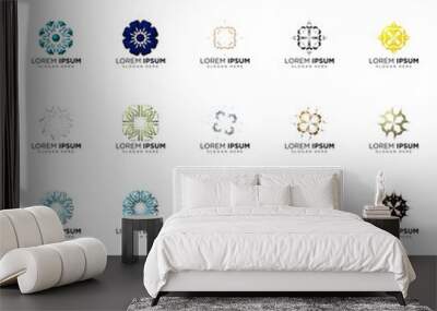 set a full color modern abstract logo designs Wall mural