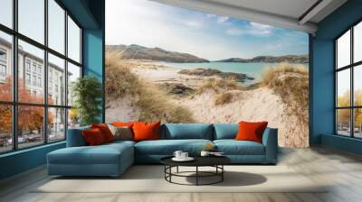 Silver Sands of Morar white sandy Beach Highlands Scotland Great Britain Wall mural