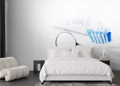 Toothbrush and dental tools Wall mural