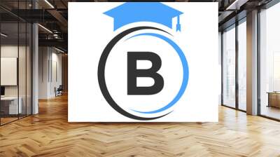 Letter B Education Logo Template. Education Logotype Concept With Alphabet B Vector Element Wall mural